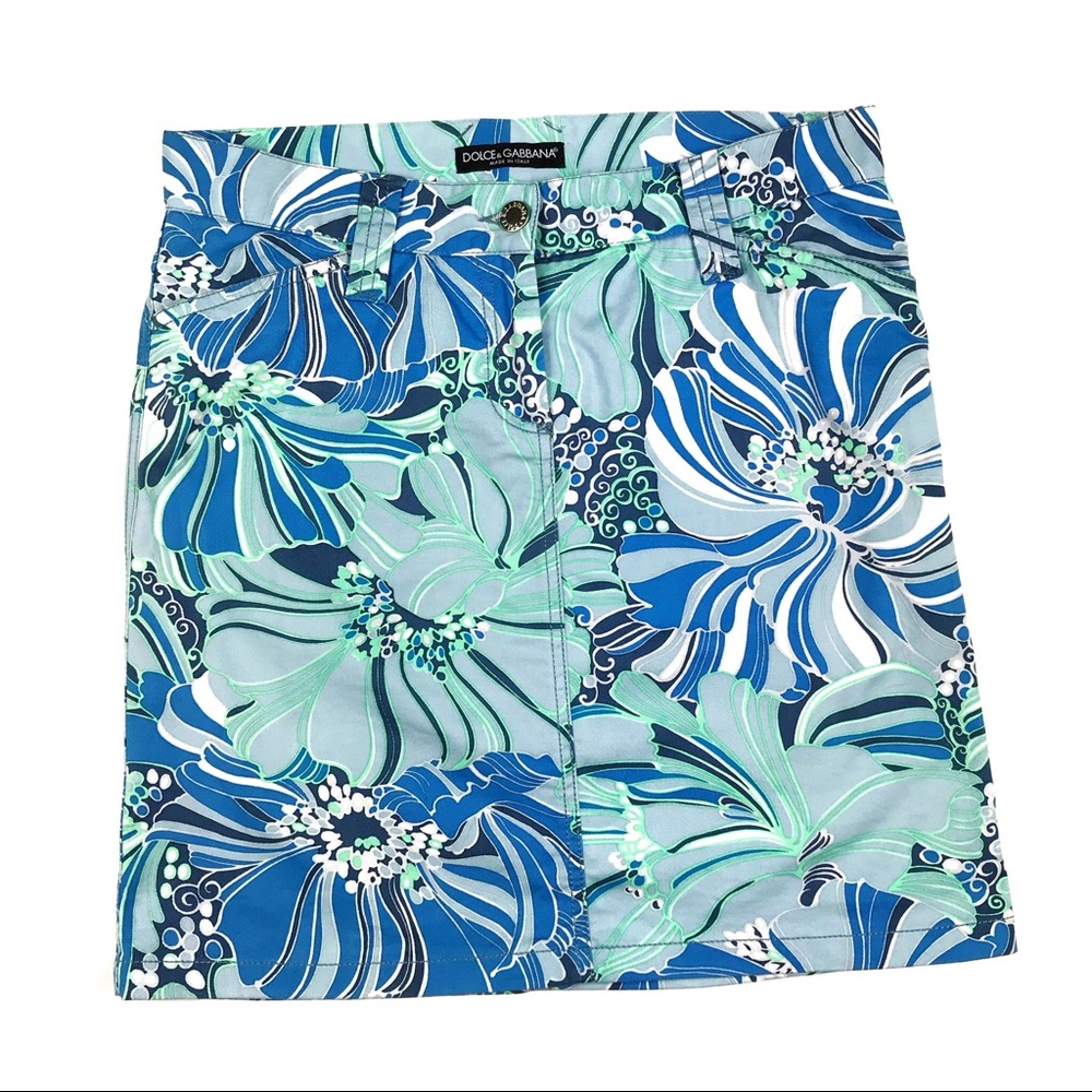 Dolce & Gabbana Psychedelic Floral Print Skirt